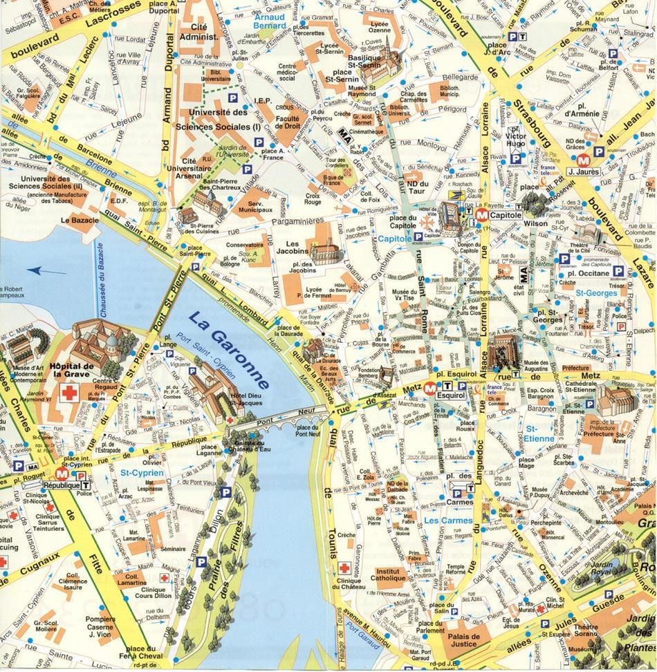 ramani ya Toulouse kitongoji