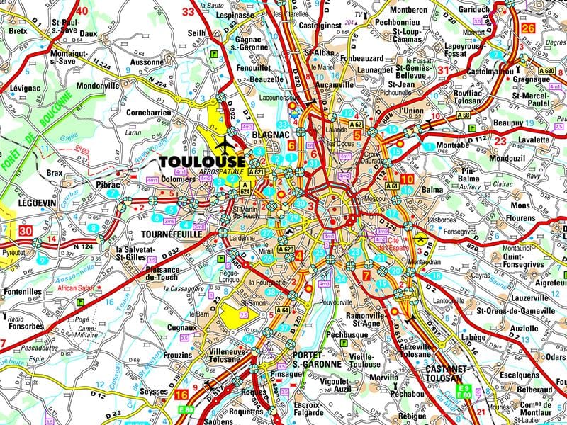 ramani ya barabara Toulouse