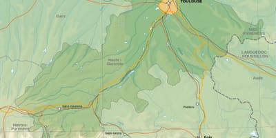 Topographic ramani ya Toulouse